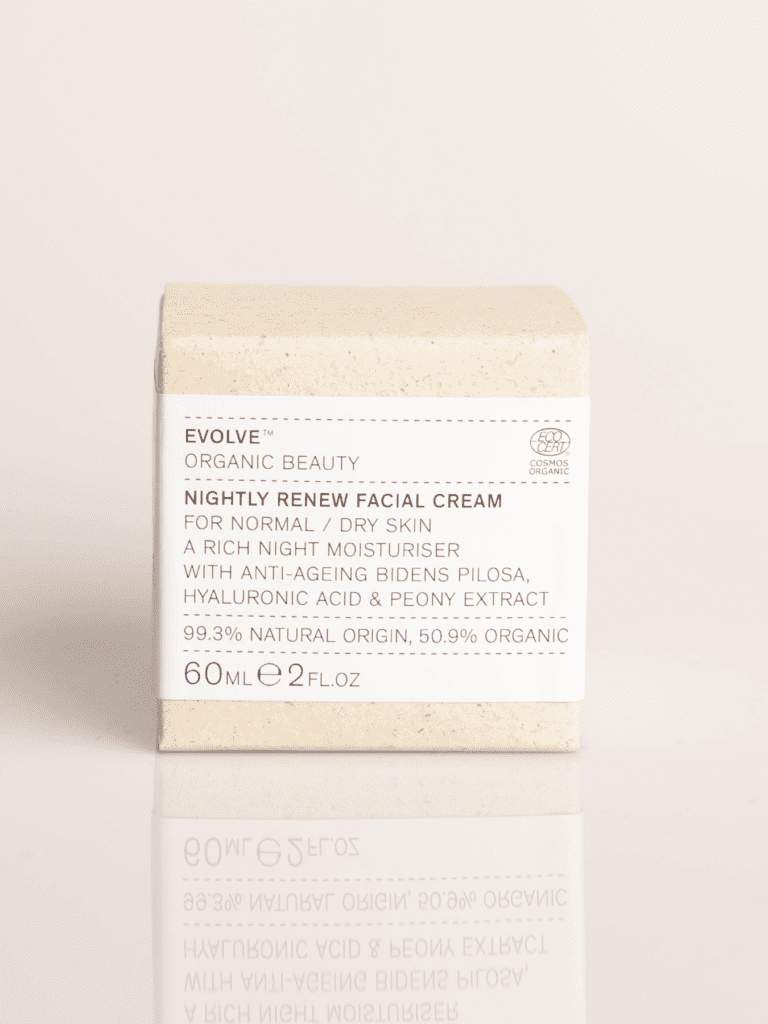 Evolve Organic Beauty Nightly Renew ansigtscreme kasse 60 ml, økologisk natcreme til normal/tør hud