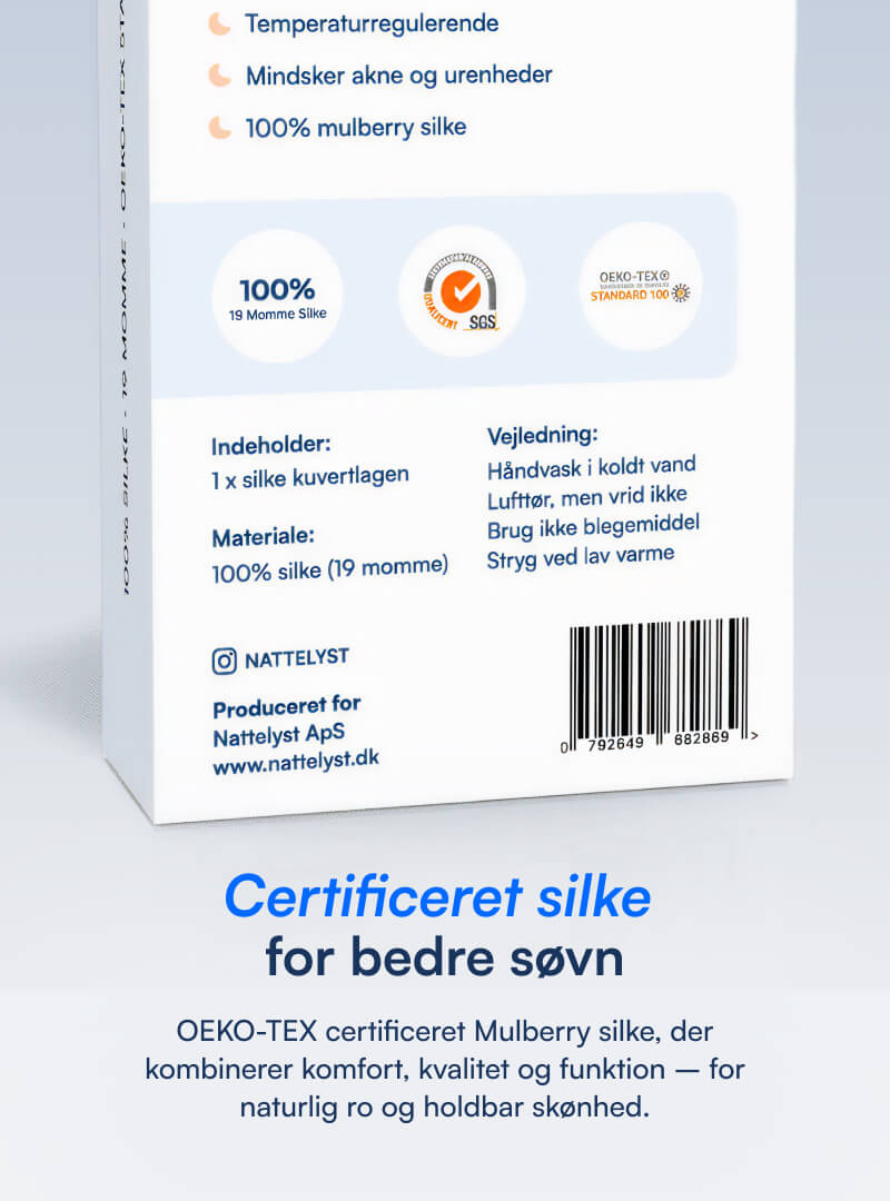 100% Mulberry Silke Kuvertlagen (OEKO-TEX) Sort
