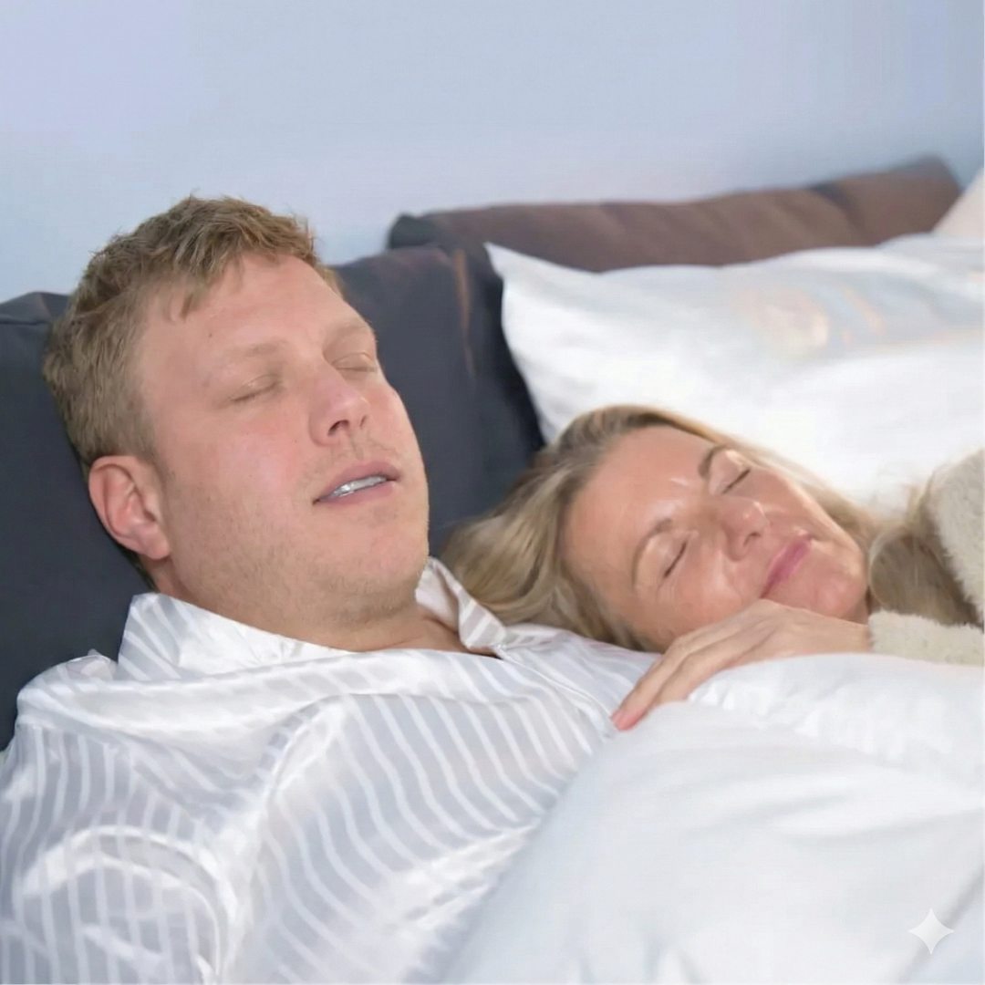 Par sover tæt i seng under hvidt sengetøj, afslappet og komfortabelt